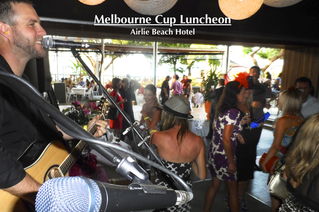 The view from stage during a Melbourne Cup luncheon at the Airlie Beach Hotel